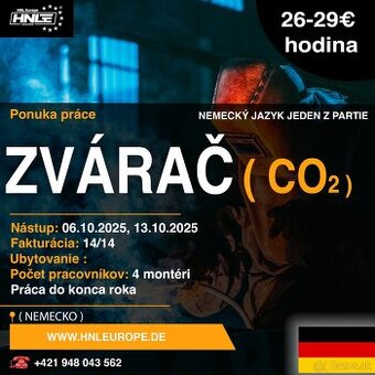 Zvárači CO2 (Nemecko) 29€ / hodina