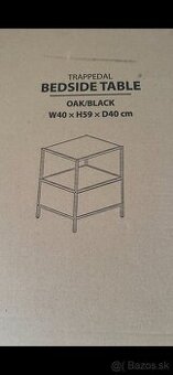 Nočný stolík Trappedal 2ks zabalený čierny dub/ zasuvka