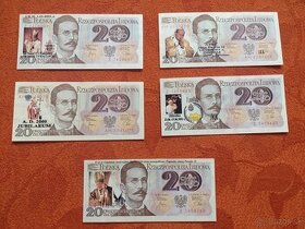 Bankovky 20 zlotých Polsko UNC s přetiskem vzácné - 1
