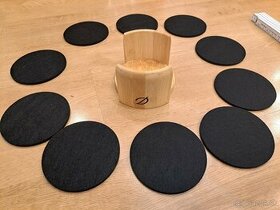 Nové podložky pod poháre 10 kusov v drevenom držiaku - 1