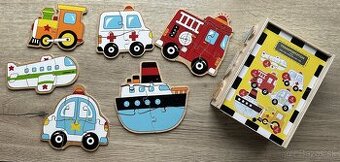 Drevené puzzle box Vozidlá(Small Foot) za 7EUR