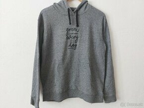 Sivá melírovaná tepláková mikina