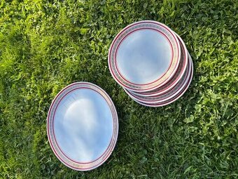 Starožitné dezertné tanieriky+veľký servírovací tanier