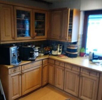 Selská kuchyně světlý dub masiv se spotřebiči,6041