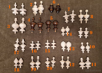 ozdoby na hodiny, kuželky, dekorácia na starožitné hodiny