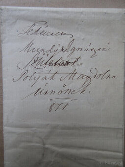 Listina r. 1871 Veľký Meder (Dunajská Streda), voskov. pečať