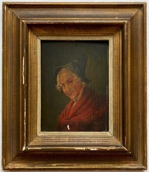 Georg Roessler(?) - Žena s náhrdelníkom, olej na dreve