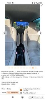 Predam Peugeot 307 rv 2001 1.6 benzin