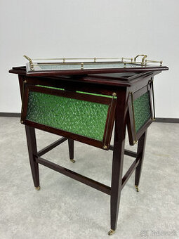 Luxusný výklopný art deco stolík s táckou 1930