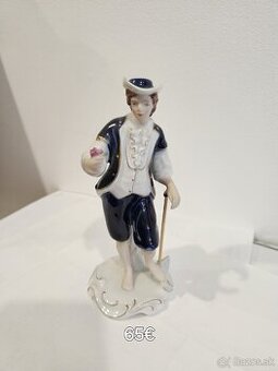 Porcelánova soška - pánko s kvetinkou -Royal dux