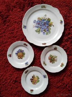 Predám staré porcelánové taniere 27cm 1ks a 17,5cm 3ks.