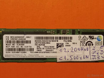 SSD 256GB M.2 PCIe NVMe SAMSUNG PM961 80mm