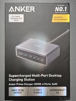 ANKER PRIME CHARGER 200W, 6 Ports GaN
