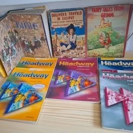 Učebnice AJ, veľká obrázková Biblia, rozprávky v AJ pre deti