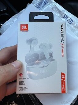 Predám bezdrôtové slúchadlá JBL Wave Beam – biele.