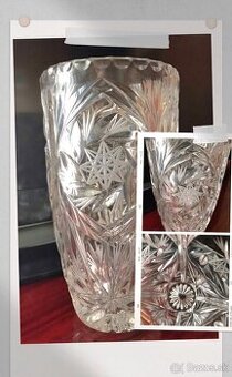 Krištálové vázy, misa, doza Czechoslovakia