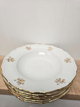 Sada 6x hlboký tanier - československý porcelán