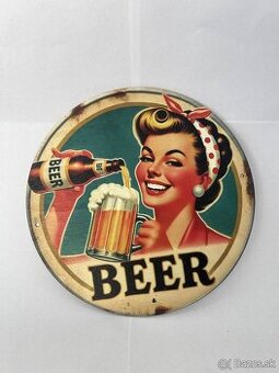 Drevená ceduľka do garáže - Beer