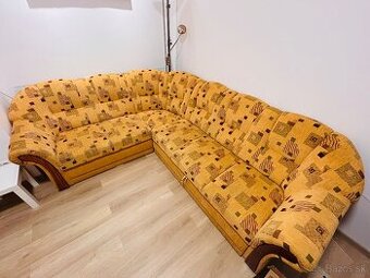 Rozkladací gauč s úložným priestorom a kreslo