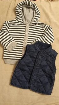 Obojstranná mikina+vesta v.74-80