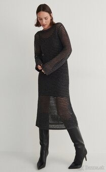 Reserved strieborné čierne sivé šaty