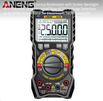 Nový profi elektro tester Aneng 20A+f, tRMS, LACNO - 1