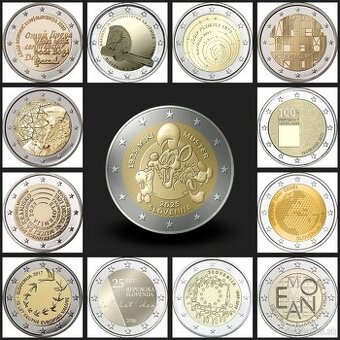 2€ mince Slovinsko, UNC, euro, výber