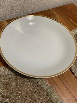 Porcelánová servírovacia misa so zlatým lemom