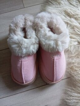Ružové papuče s kožušinkou