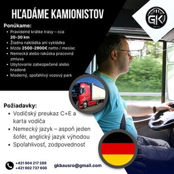Práca pre kamionistov – voľné miesta v Nemecku