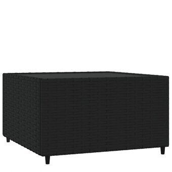 Záhradný/balkónový stolík z polyratanu (čierny)