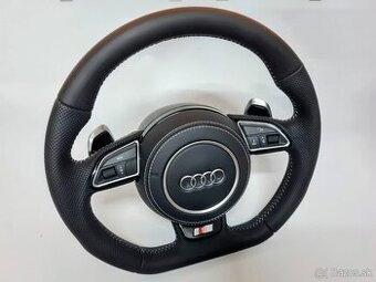 AUDI MULTIFUNKCNY VOLANT S AIRBAGOM A PADLAMI, biela niť - 1