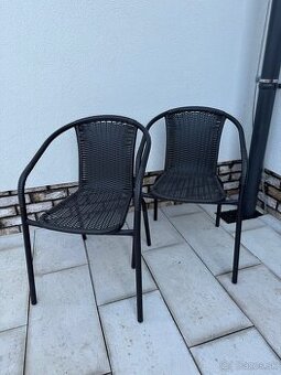 Ratanové stoličky šedé 2ks