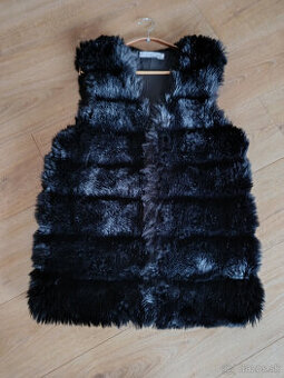 Kožušinová vesta čierna, UNI