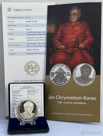 10 euro 2024 - strieborna minca Jan Chryzostom Korec