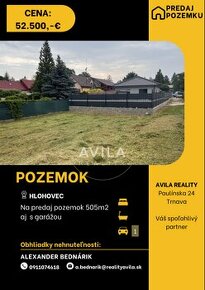 NA PREDAJ: pozemok 505m2 - Hlohovec