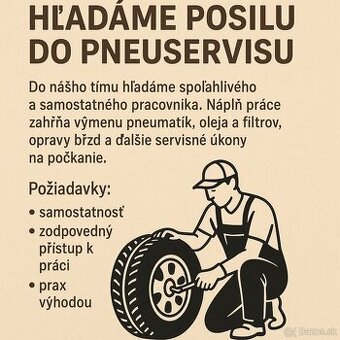 HĽADÁME POSILU DO PNEUSERVISU