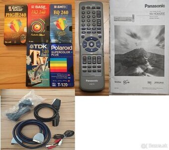 Video VHS kazety 18ks, Panasonic diaľkové a návod
