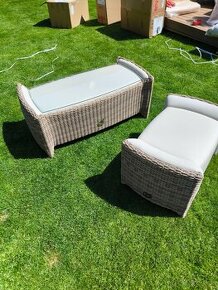 Ratanový stolík + stolička Luxor Domus