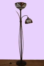 Stojací vitrážová lampa Tiffany -nová -2 stínidla - 1