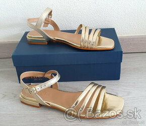 Nové zlaté kožené sandále Badura v.40