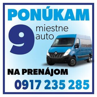 Prenájom 9 miestnej dodavky