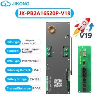 JK-PB2A16S20P BMS 200A + 2A BALACER 24V-48V V19 - 1