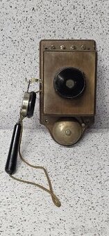 2x Starožitný nástenný závesny telefon 》30-roky drevo