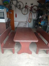 Stôl a lavice. Vrchná doska stola 170x80