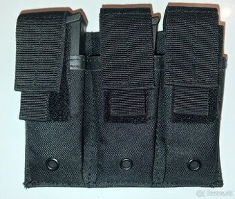 Nové molle pouzdro na tři pistolové zásobníky černé