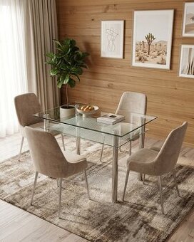 Sklenený jedálenský stôl 110x65cm