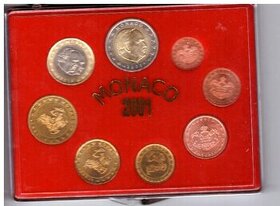 Sada euromincí Monako 2001 UNC