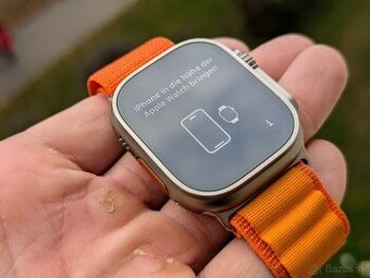 Apple Watch Ultra 49mm, Orange Alpine Loop, ako nové,komplet