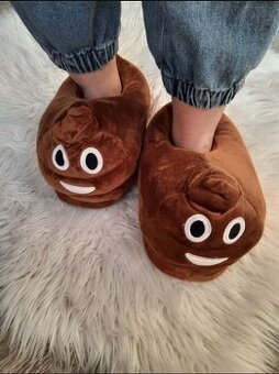 Papuče Kigurumi Poop hnedé, mäkké, plyšové, 35-39